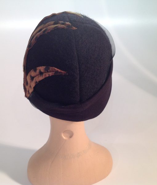 Leopard Textured Boiled Wool Cloche