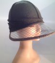 Boiled wool hat with plastic visor veils – side view