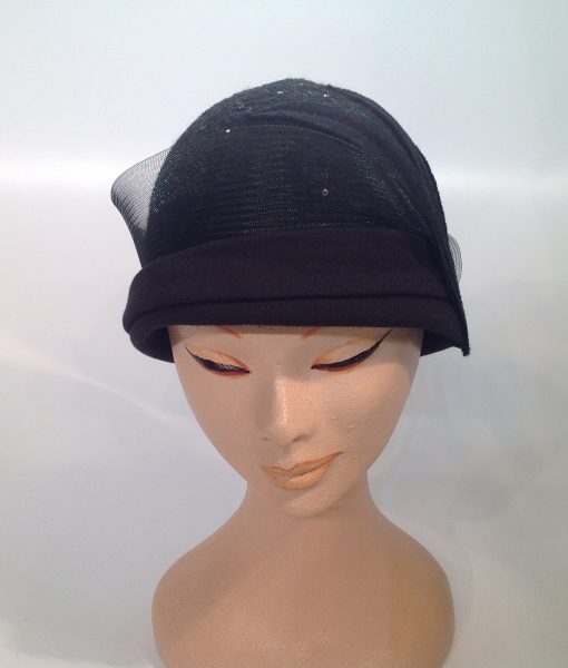 jersey cooked cloche with micro sequins, applications and crinoline - frontal view